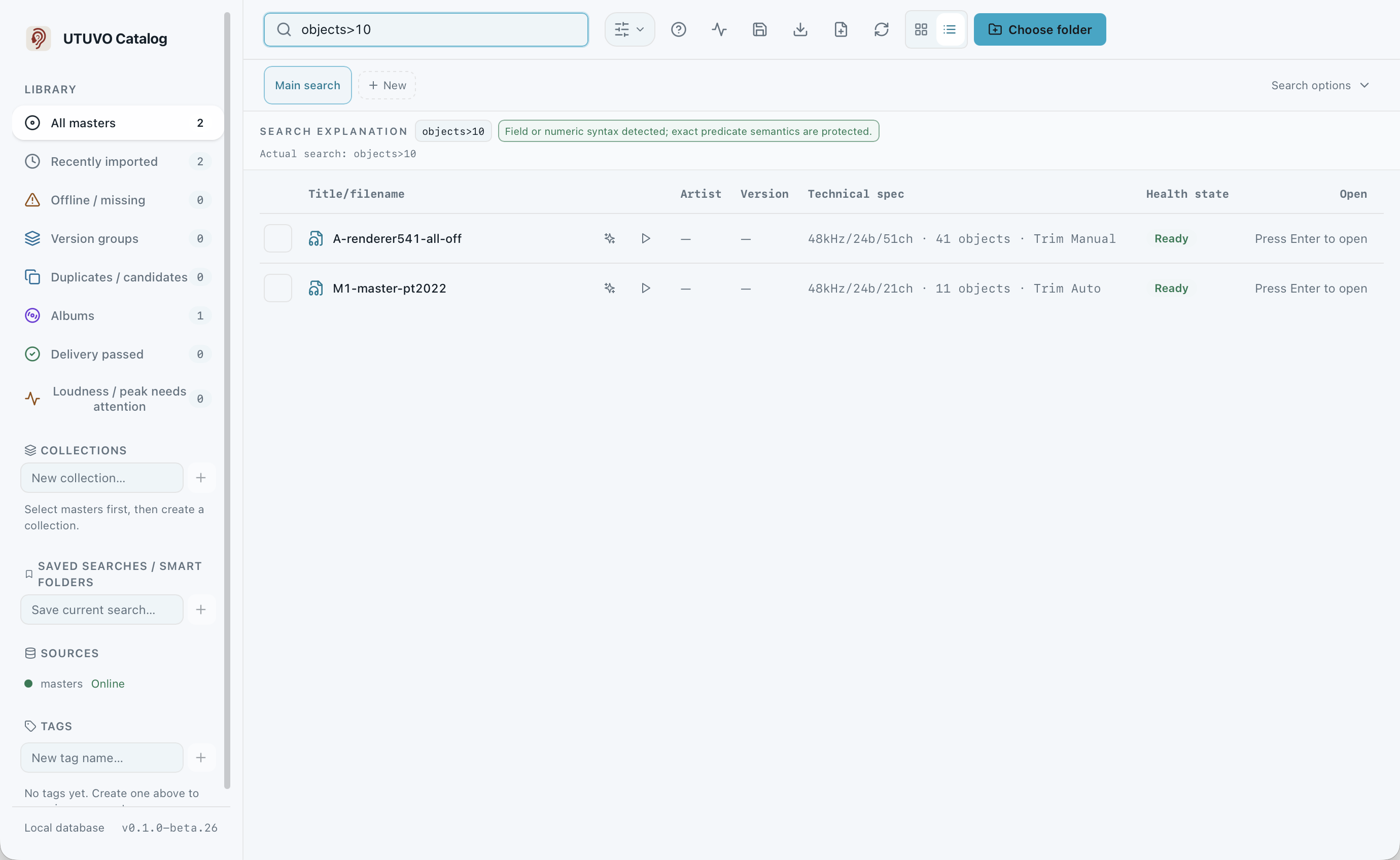 Use field keys, value lists and numeric comparisons. Search tabs keep deliveries and duplicate sweeps side by side.