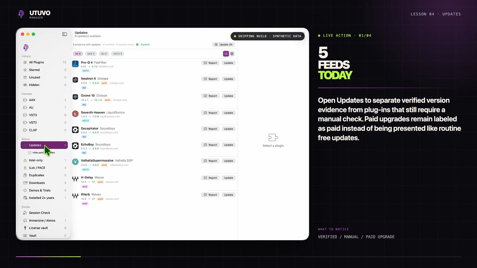 UTUVO Manager Updates preview