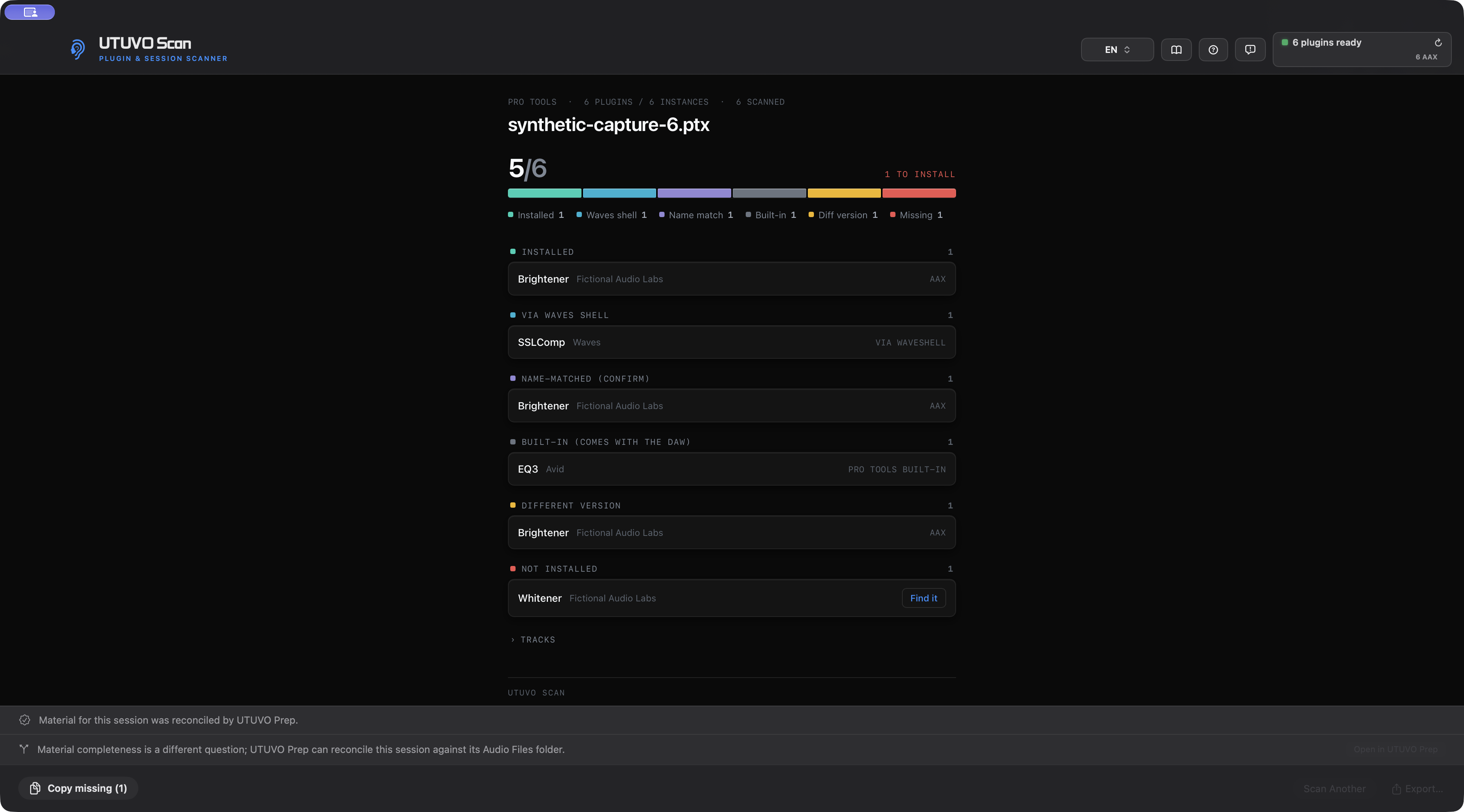 UTUVO Scan: Session plugin report